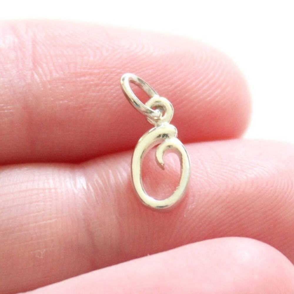 Sterling Silver Cursive O Initial Charm - image 1